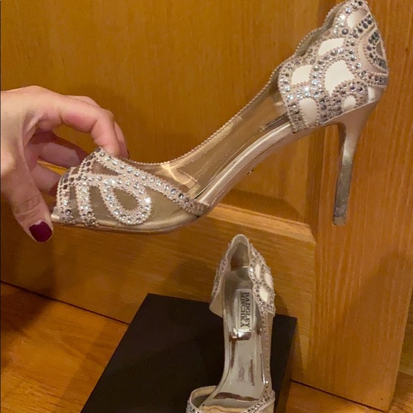 Pink Jeweled Badgley Mischka Heels - Picture 3 of 5